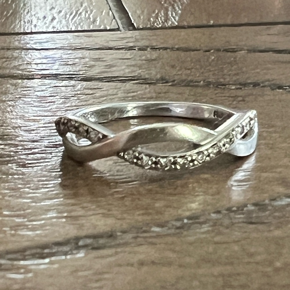 Sterling Silver and Diamond Infinity Ring